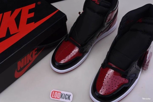 Cheap TBK Air OG 1 Patent High Jordan 555088-063 Bred 0818